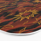 Tie Dye Moon and Star Print in Orange Bath Mat Gallery Image 3