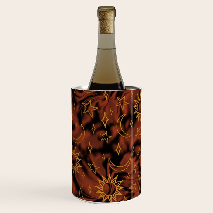 Tie Dye Moon and Star Print in Orange Wine Chiller Gallery Image 1