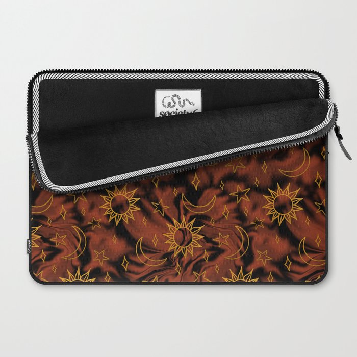 Tie Dye Moon and Star Print in Orange Laptop Sleeve Gallery Image 2