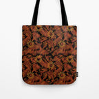 Tie Dye Moon and Star Print in Orange Tote Bag Gallery Image 1