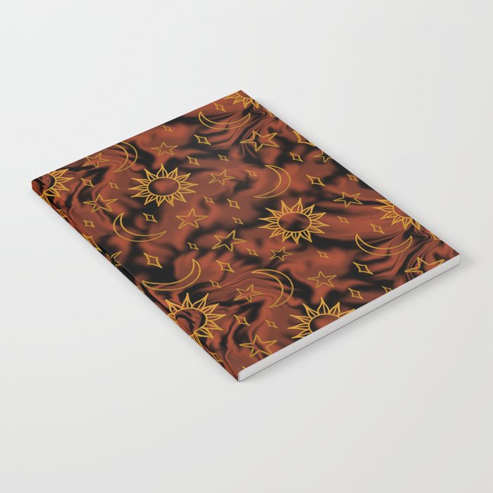 Tie Dye Moon and Star Print in Orange Notebook Gallery Image 2