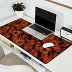 Tie Dye Moon and Star Print in Orange Desk Mat Gallery Image 2