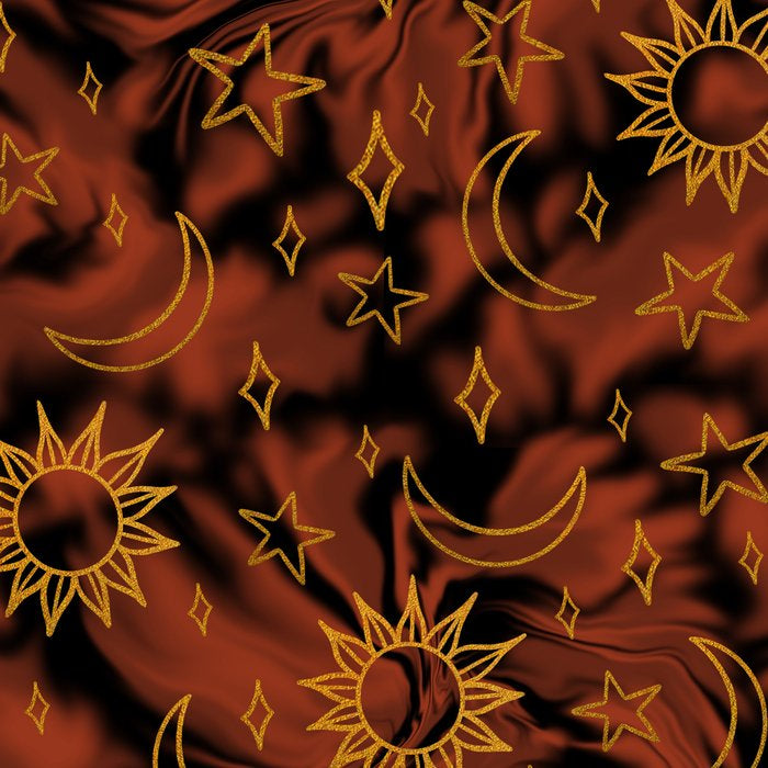 Tie Dye Moon and Star Print in Orange Coffee Mug Gallery Image 2