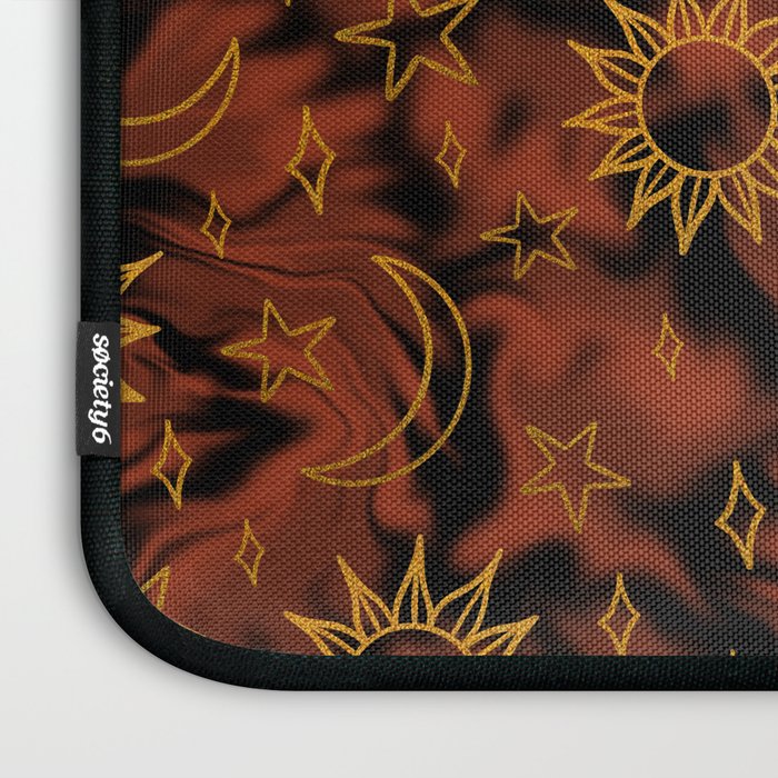 Tie Dye Moon and Star Print in Orange Laptop Sleeve Gallery Image 3