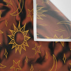 Tie Dye Moon and Star Print in Orange Wall Tapestry Gallery Image 3