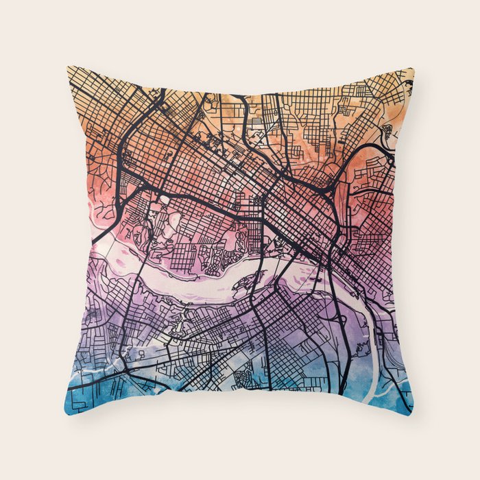 Richmond Virgina City Map Throw Pillow Gallery Image 6