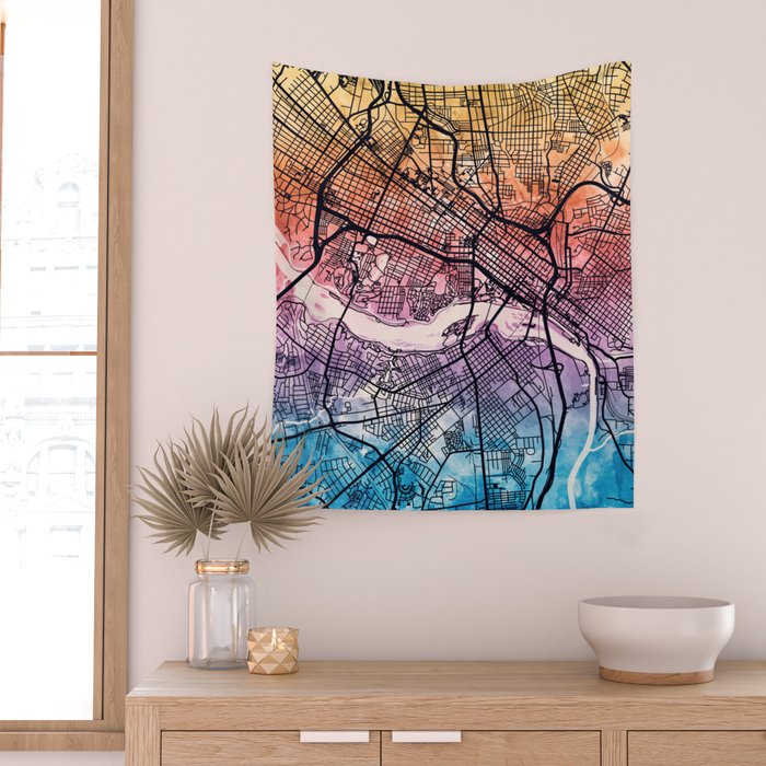 Richmond Virgina City Map Wall Tapestry Gallery Image 2