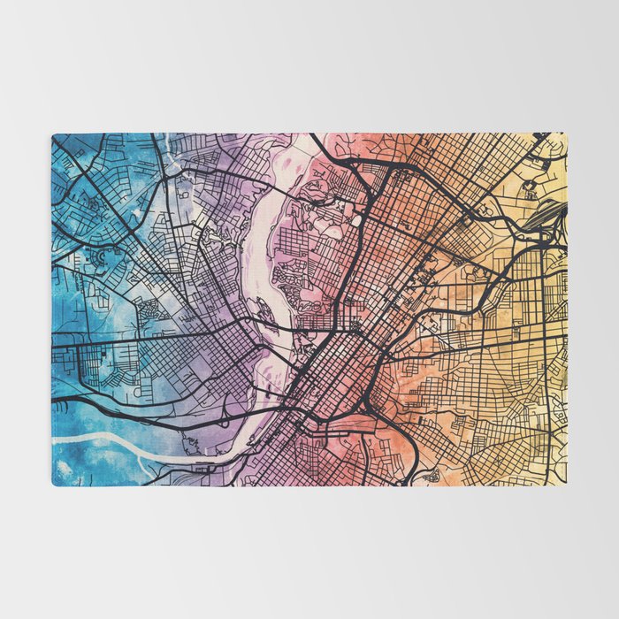 Richmond Virgina City Map Rug Gallery Image 2