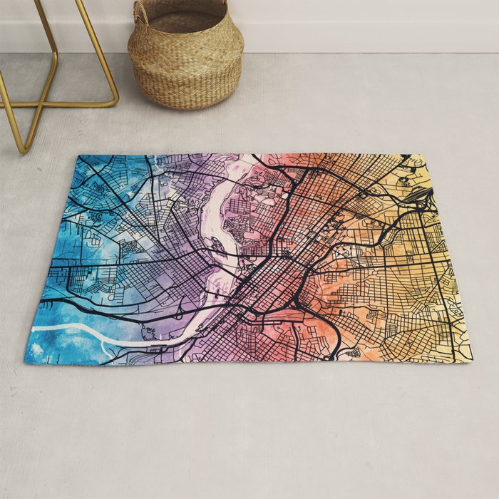 Richmond Virgina City Map Rug Gallery Image 1