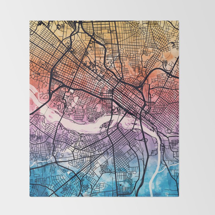 Richmond Virgina City Map Throw Blanket Gallery Image 2