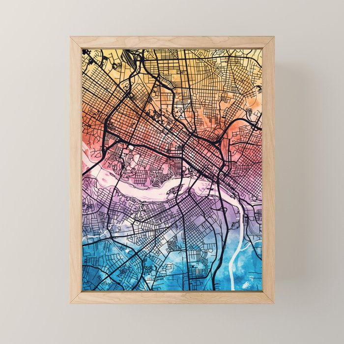 Richmond Virgina City Map Mini Art Print Gallery Image 1