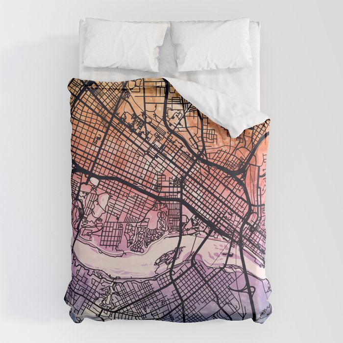 Richmond Virgina City Map Duvet Cover Gallery Image 1