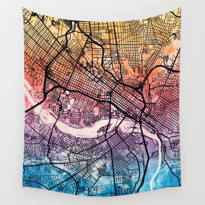 Richmond Virgina City Map Wall Tapestry Gallery Image 4