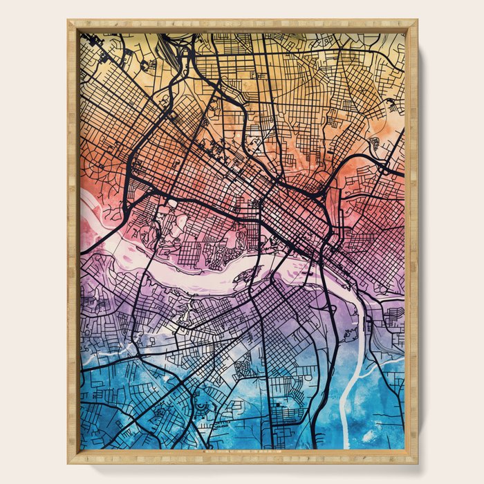 Richmond Virgina City Map Serving Tray Gallery Image 1