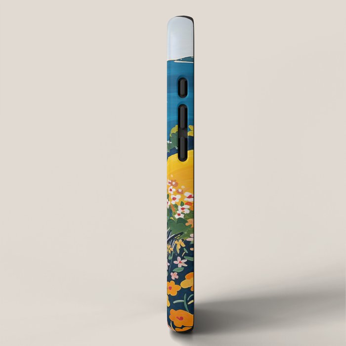 Vibrant Mediterranean Coast Painting in Matisse Style with Blooming Flowers and Blue Waters iPhone Case Gallery Image 2