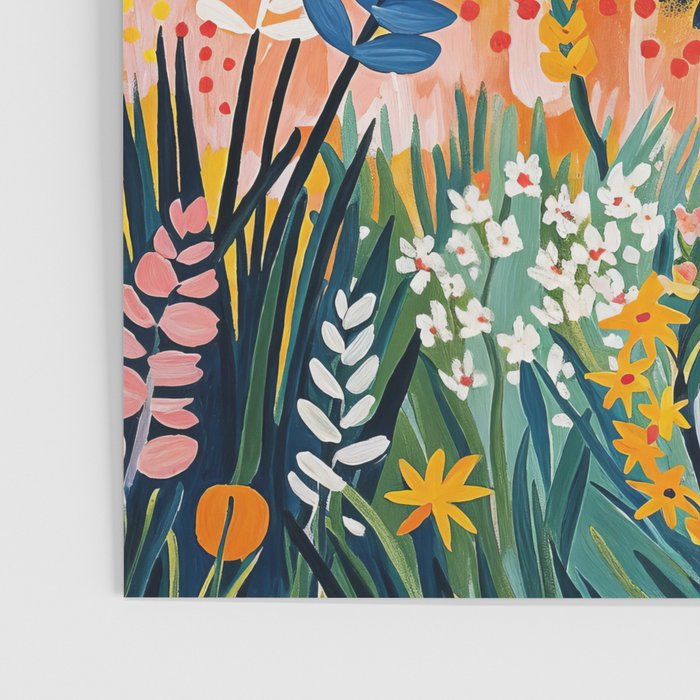 Vibrant Mediterranean Coast Painting in Matisse Style with Blooming Flowers and Blue Waters Poster Gallery Image 3