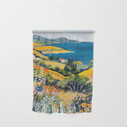 Vibrant Mediterranean Coast Painting in Matisse Style with Blooming Flowers and Blue Waters Wall Hanging Gallery Image 1