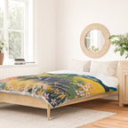 Vibrant Mediterranean Coast Painting in Matisse Style with Blooming Flowers and Blue Waters Duvet Cover Gallery Image 2