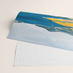 Vibrant Mediterranean Coast Painting in Matisse Style with Blooming Flowers and Blue Waters Wrapping Paper Gallery Image 2