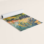 Vibrant Mediterranean Coast Painting in Matisse Style with Blooming Flowers and Blue Waters Yoga Mat Gallery Image 2