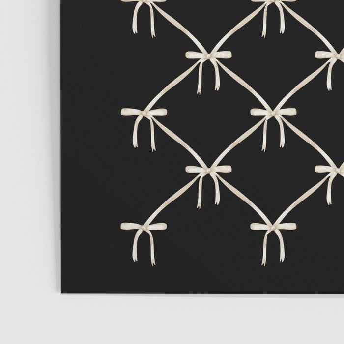 Bows & Ribbons Pattern XLVII Black and White Poster Gallery Image 3