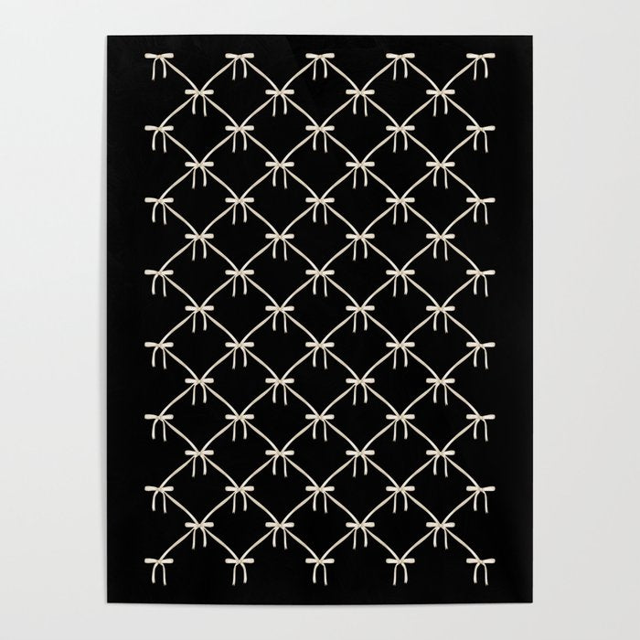 Bows & Ribbons Pattern XLVII Black and White Poster Gallery Image 4