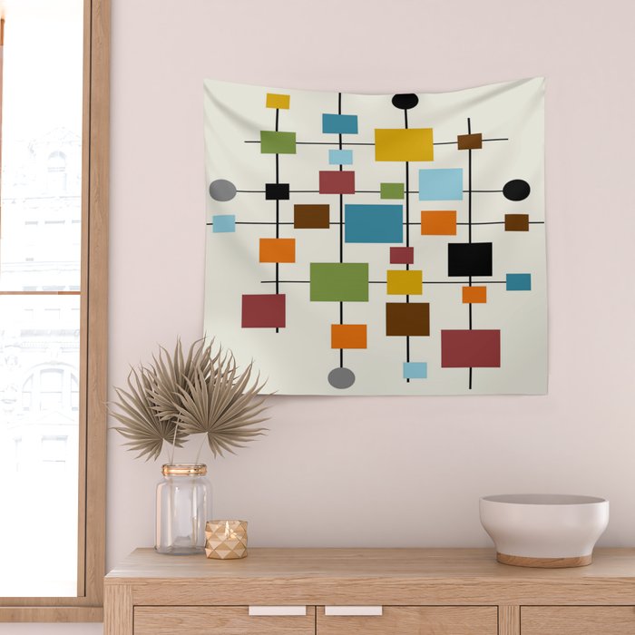 Mid-Century Modern Art 1.3 Wall Tapestry Gallery Image 2