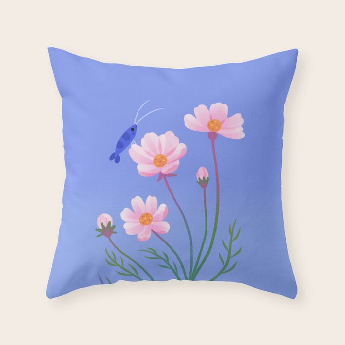 Cosmos and shrimp Throw Pillow Gallery Image 6
