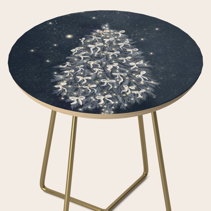 Elegant Starry Night Christmas Tree with Angelic Bows Side Table Gallery Image 2