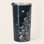 Elegant Starry Night Christmas Tree with Angelic Bows Travel Mug Gallery Image 3