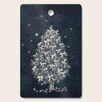 Elegant Starry Night Christmas Tree with Angelic Bows Cutting Board Gallery Image 1