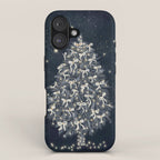 Elegant Starry Night Christmas Tree with Angelic Bows iPhone Case Gallery Image 1