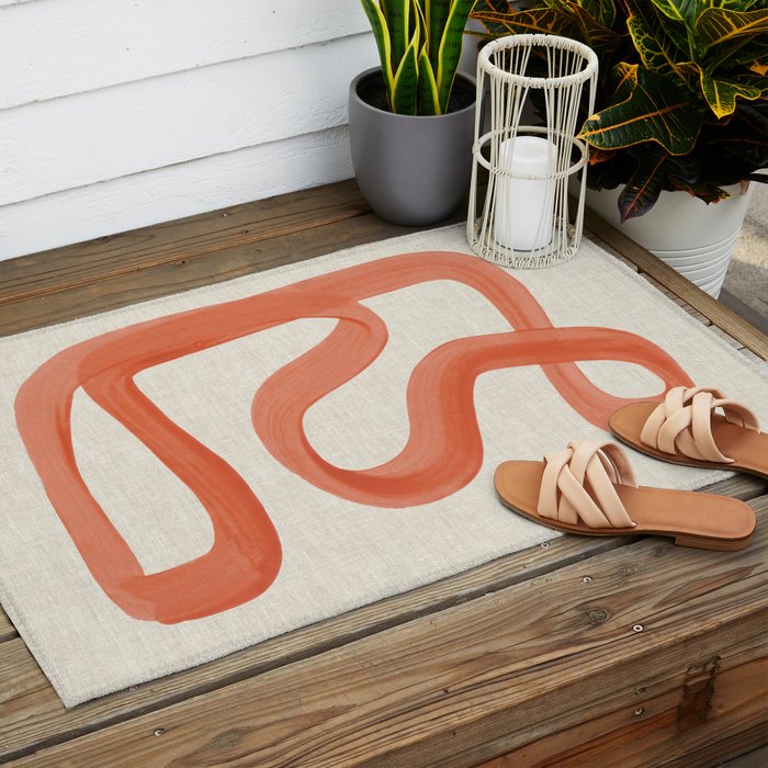 Orange Goes Around Outdoor Rug Gallery Image 2