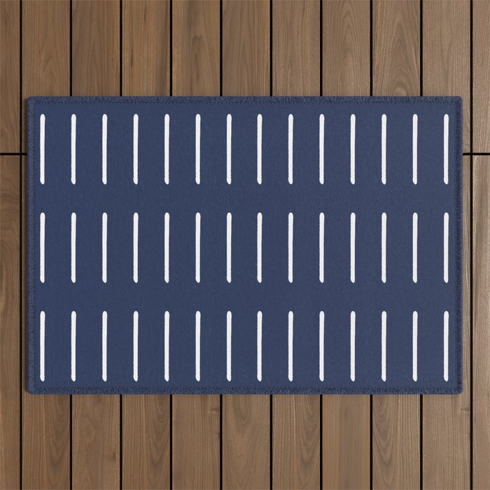 Mudcloth (Navy) Outdoor Rug Gallery Image 1