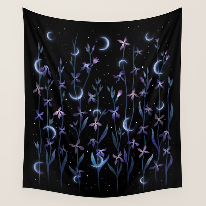 Greeting the Moon - Matthiola Wall Tapestry Gallery Image 1