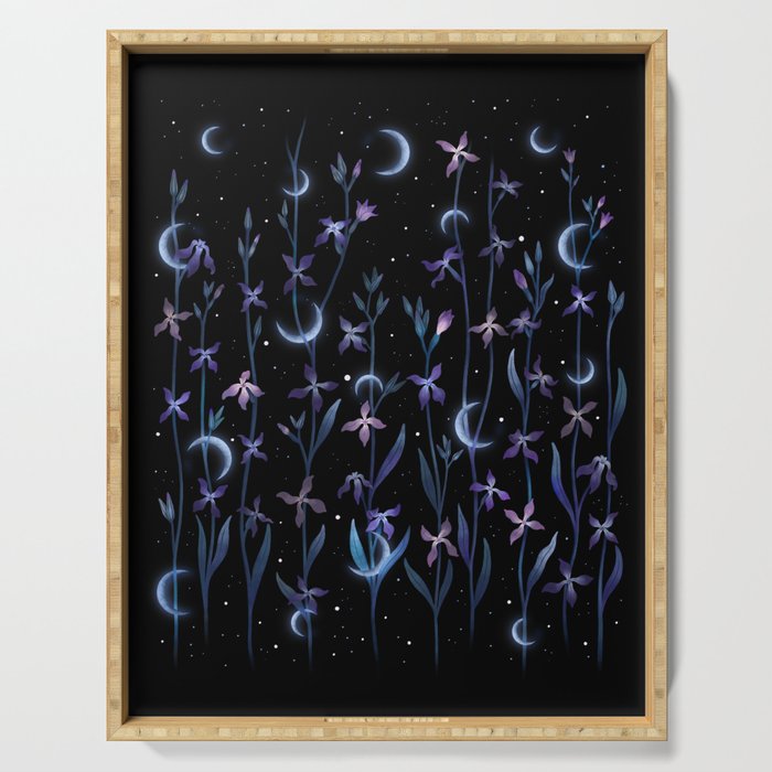 Greeting the Moon - Matthiola Serving Tray Gallery Image 1