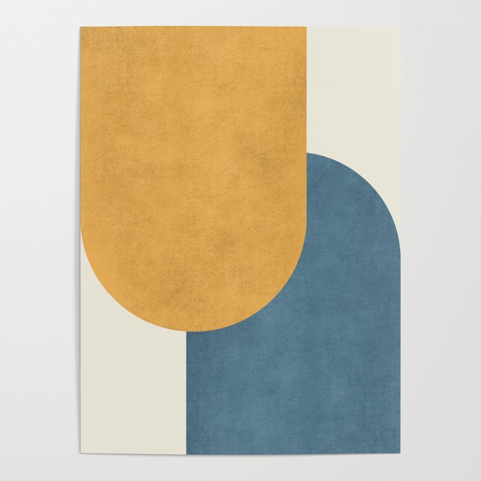Halfmoon Colorblock - Gold Blue Poster Gallery Image 1