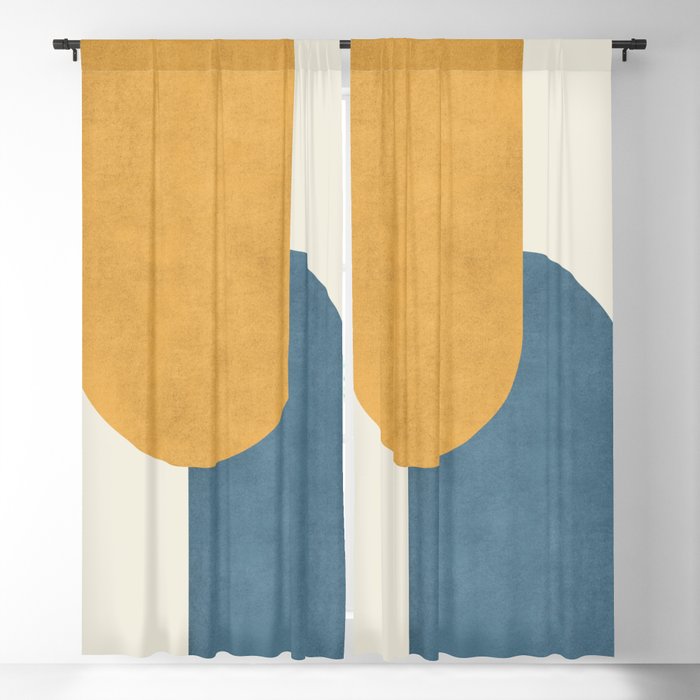 Halfmoon Colorblock - Gold Blue Window Curtain Gallery Image 5