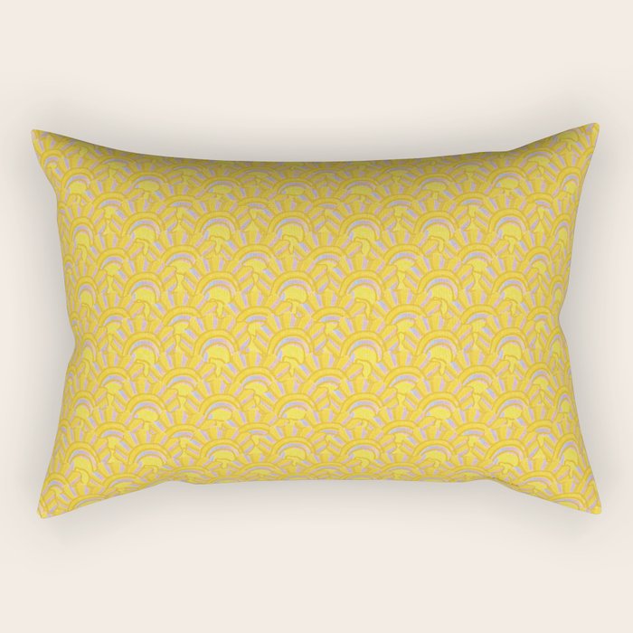 Art Deco Shells in Gold & Orange Rectangular Pillow Gallery Image 2