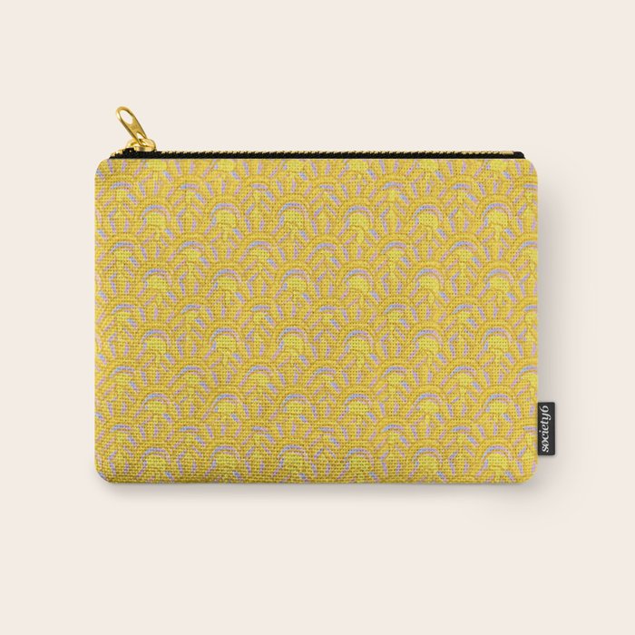 Art Deco Shells in Gold & Orange Carry All Pouch Gallery Image 1