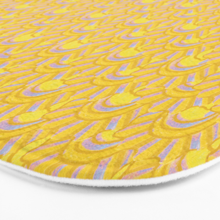 Art Deco Shells in Gold & Orange Bath Mat Gallery Image 3