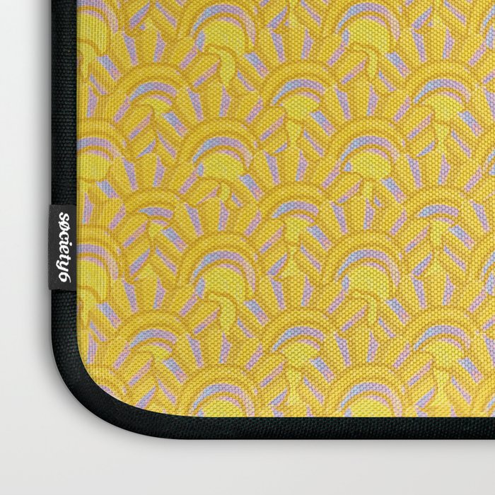 Art Deco Shells in Gold & Orange Laptop Sleeve Gallery Image 3