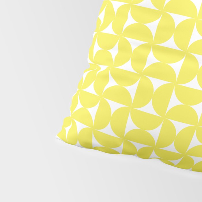 Patterned Geometric Shapes CLV Bright Yellow Pillow Sham Gallery Image 4