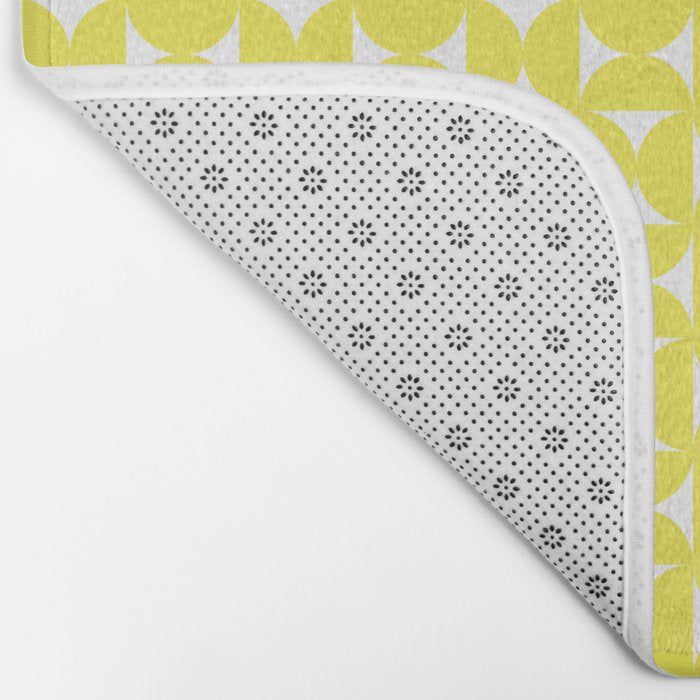 Patterned Geometric Shapes CLV Bright Yellow Bath Mat Gallery Image 2