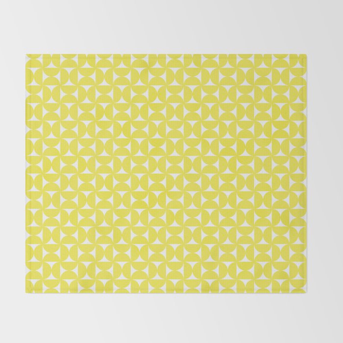 Patterned Geometric Shapes CLV Bright Yellow Throw Blanket Gallery Image 2