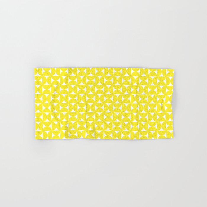 Patterned Geometric Shapes CLV Bright Yellow Bath Towel Gallery Image 1