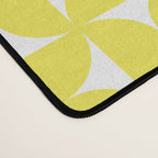 Patterned Geometric Shapes CLV Bright Yellow Desk Mat Gallery Image 4