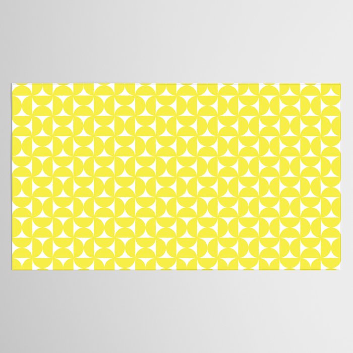 Patterned Geometric Shapes CLV Bright Yellow Tablecloth Gallery Image 2