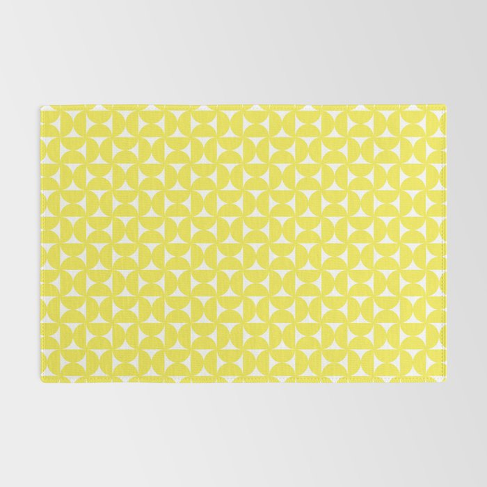 Patterned Geometric Shapes CLV Bright Yellow Rug Gallery Image 2