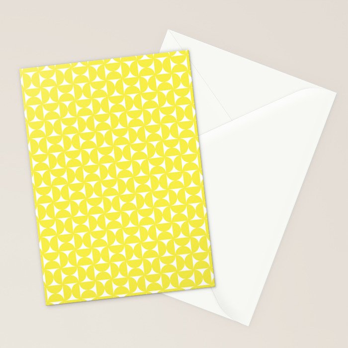 Patterned Geometric Shapes CLV Bright Yellow Stationery Card Gallery Image 2